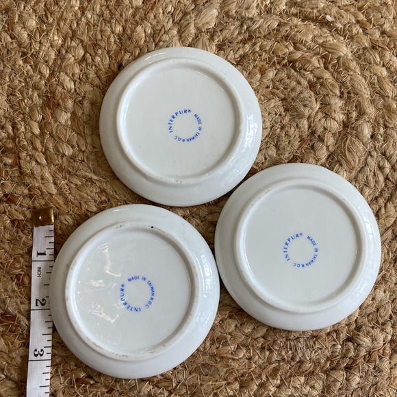 Vintage White Porcelain Colorful Bird Coasters Lot - Picture 2 of 2